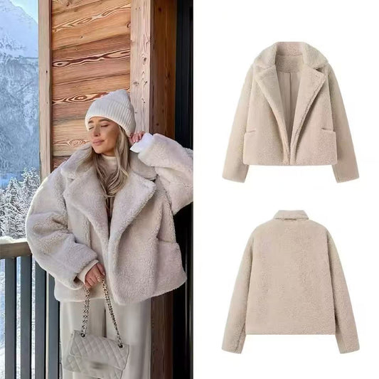 Damen Kunstfelljacke mit schickem Oversized-Schnitt und luxuriösem Innenfutter Stalluxe