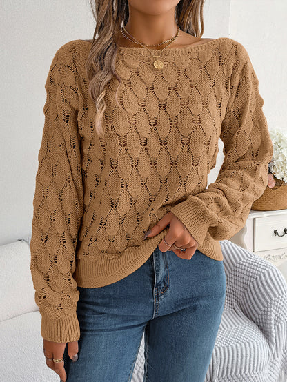 Damen Übergroßer Strickpullover mit Schleifenmuster Stalluxe