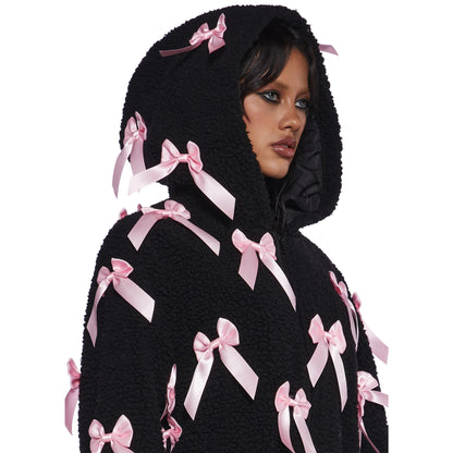Damen Fleecejacke mit aufwendigen Satinschleifen Stalluxe