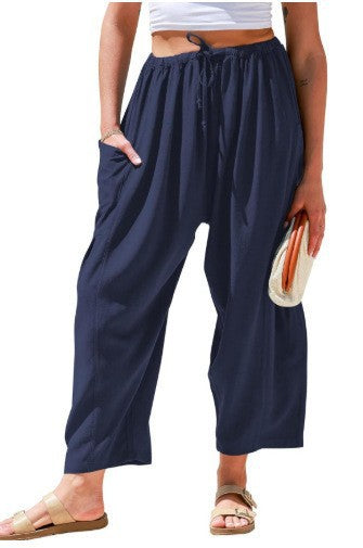 Damen Weit geschnittene Sommerhose mit elastischem Bund und praktischen Seitentaschen Stalluxe