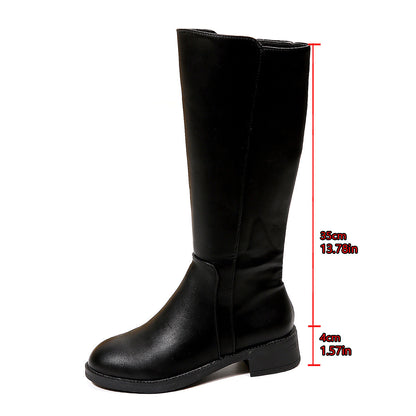 Damen Hochamtliche Stiefel mit seitlichem Reißverschluss und robustem Blockabsatz Stalluxe