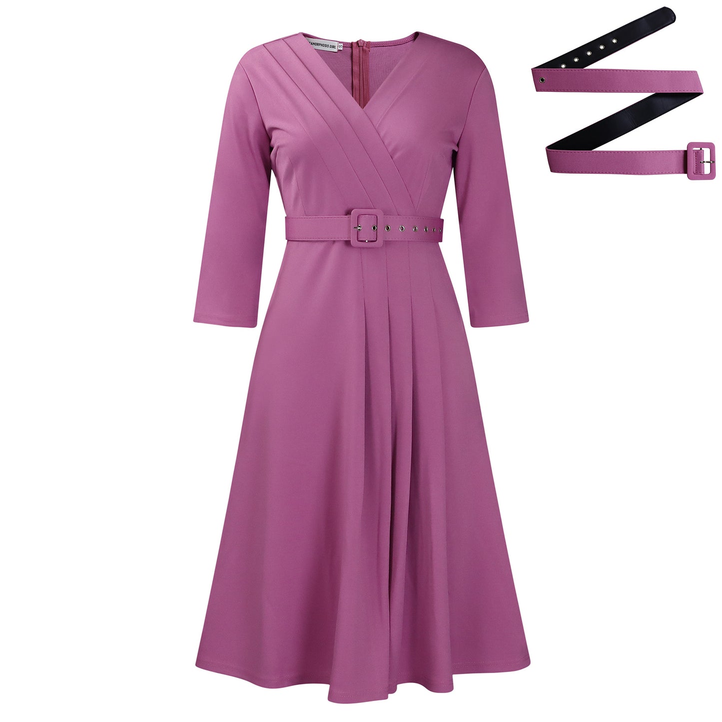 Damen Wickelkleid mit eleganter Taillierung und schickem Gürtel Stalluxe