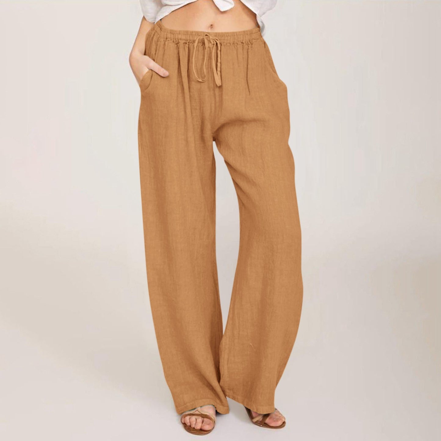 Damen weite Leinenhose Stalluxe