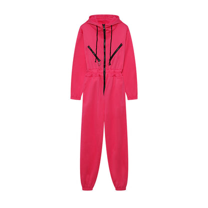 Damen Freizeit-Jumpsuit mit modernem Kapuzen-Design und praktischen Taschen Stalluxe