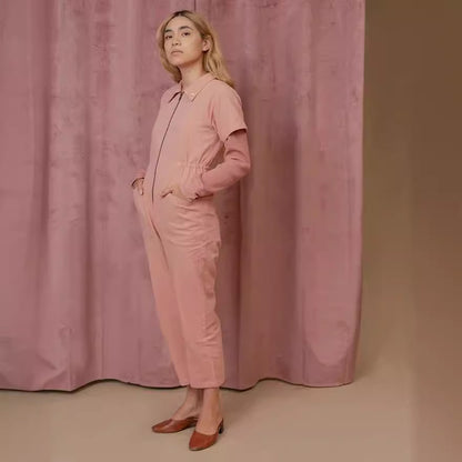 Damen legerer Jumpsuit mit praktischen Taschen und Reißverschluss Stalluxe
