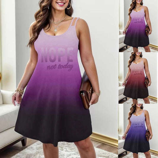 Damen lässiges A-Linien-Kleid mit trendigem grafischem Aufdruck und verstellbaren Trägern Stalluxe