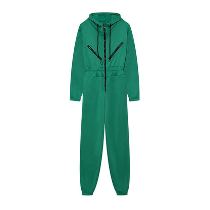 Damen Freizeit-Jumpsuit mit modernem Kapuzen-Design und praktischen Taschen Stalluxe