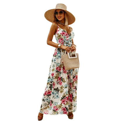 Damen Maxikleid mit floralen Mustern und raffiniertem Schnitt Stalluxe