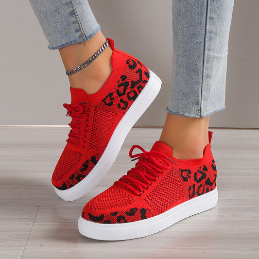 Damen Sneaker mit atmungsaktivem Mesh-Obermaterial und trendigem Tiermuster Stalluxe