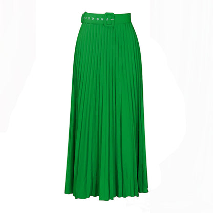 Damen Plisseerock mit breitem Gürtel und elegantem Schnitt Stalluxe