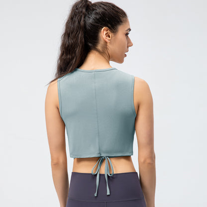 Damen Sport Crop-Top mit Knoten-Detail und atmungsaktiven Eigenschaften Stalluxe