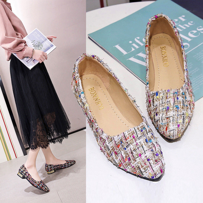 Damen elegante Slip-On Ballerinas mit modischem Webdesign Stalluxe