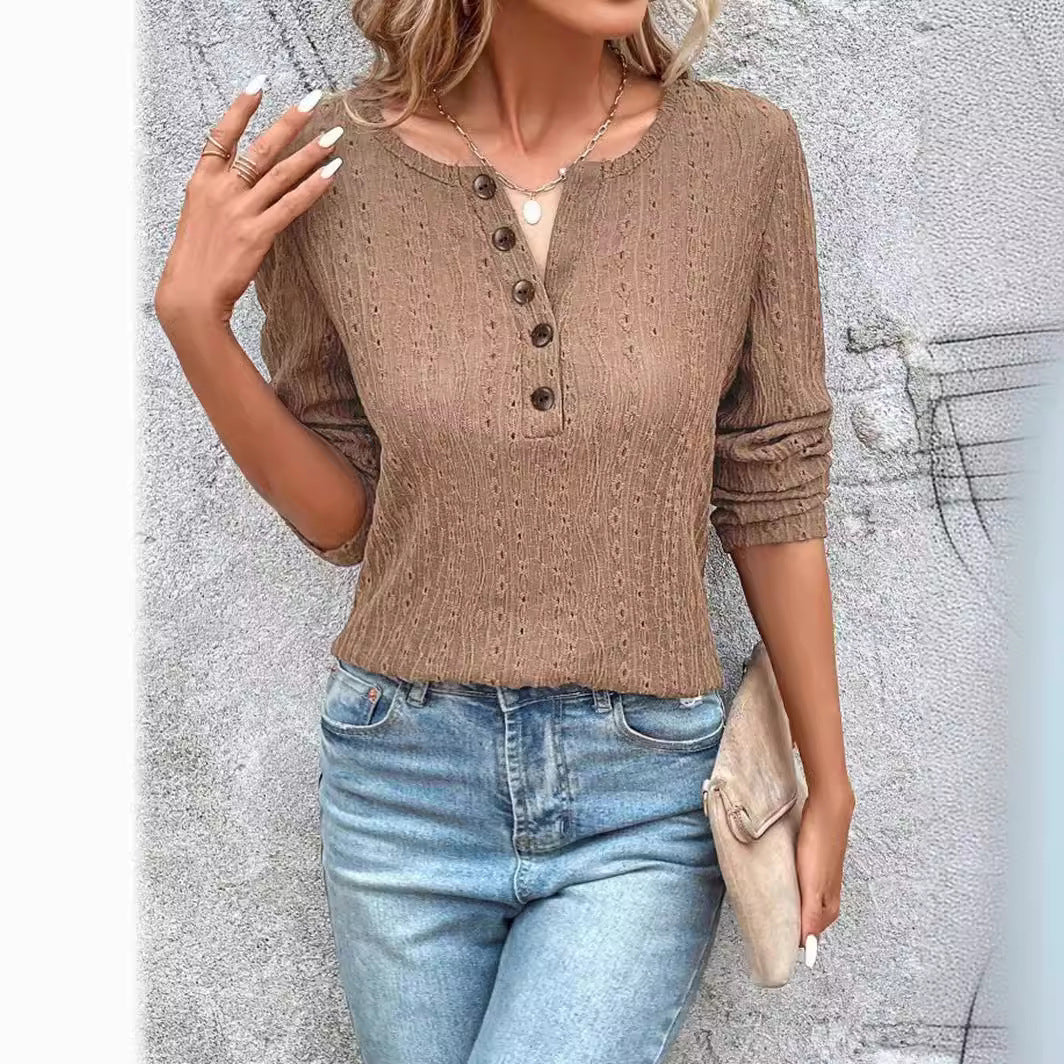 Damen Strukturierter Pullover mit Knopfdetails Stalluxe