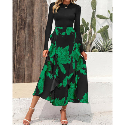 Damen Maxi-Rock mit floralen Verzierungen und flexibler Taillenpartie Stalluxe
