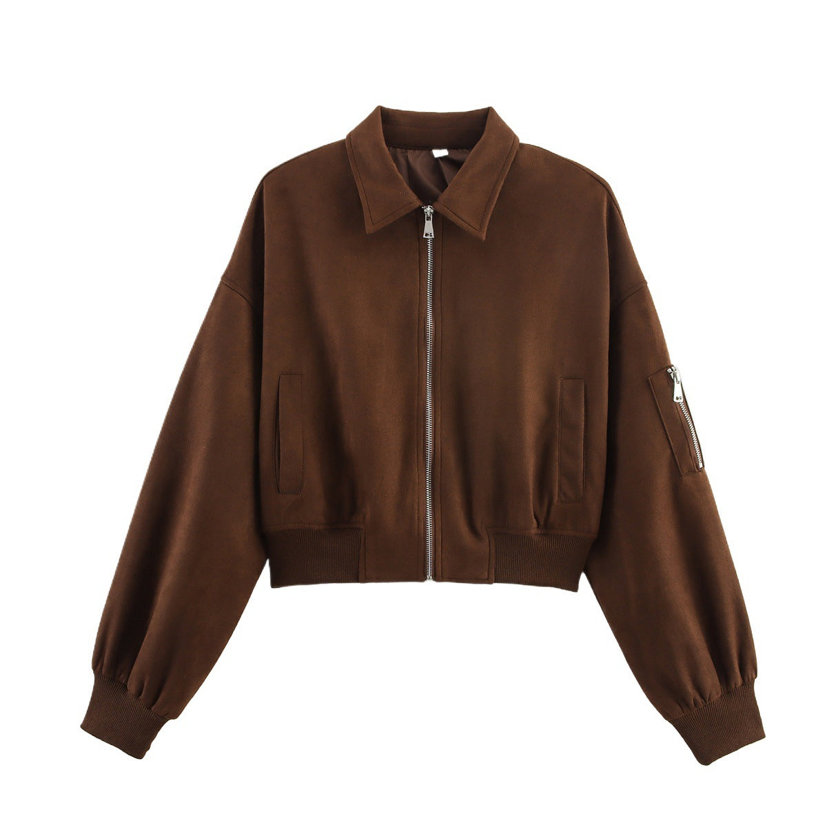 Damen Sportliche Cropped Jacke aus weichem Wildlederimitat Stalluxe