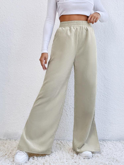 Damen Weite Plissierte Hose mit elastischem Bund und praktischen Taschen Stalluxe