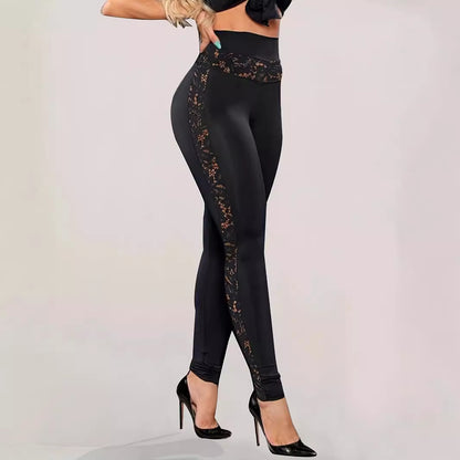 Damen sportliche Leggings mit verführerischem Spitzen-Detail Stalluxe