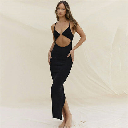 Damen Cut-Out Maxikleid mit sanfter Silhouette und edlen Drapierungen Stalluxe