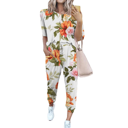 Damen Leichter Freizeit-Jumpsuit mit einem auffälligen Batik-Muster und praktischen Taschen Stalluxe