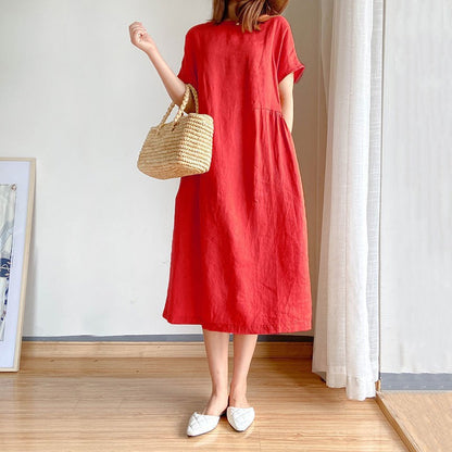 Damen Leichtes und vielseitiges Sommerkleid mit Taschen Stalluxe