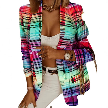 Damen Kunstlederblazer mit kreativem Marilyn Monroe Print Stalluxe
