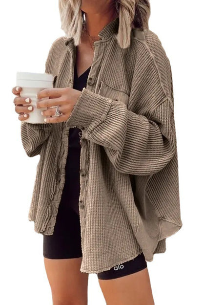 Damen lässige Oversized-Hemdjacke Stalluxe