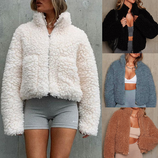 Women's Fluffy Zip-Up Jacket Stalluxe