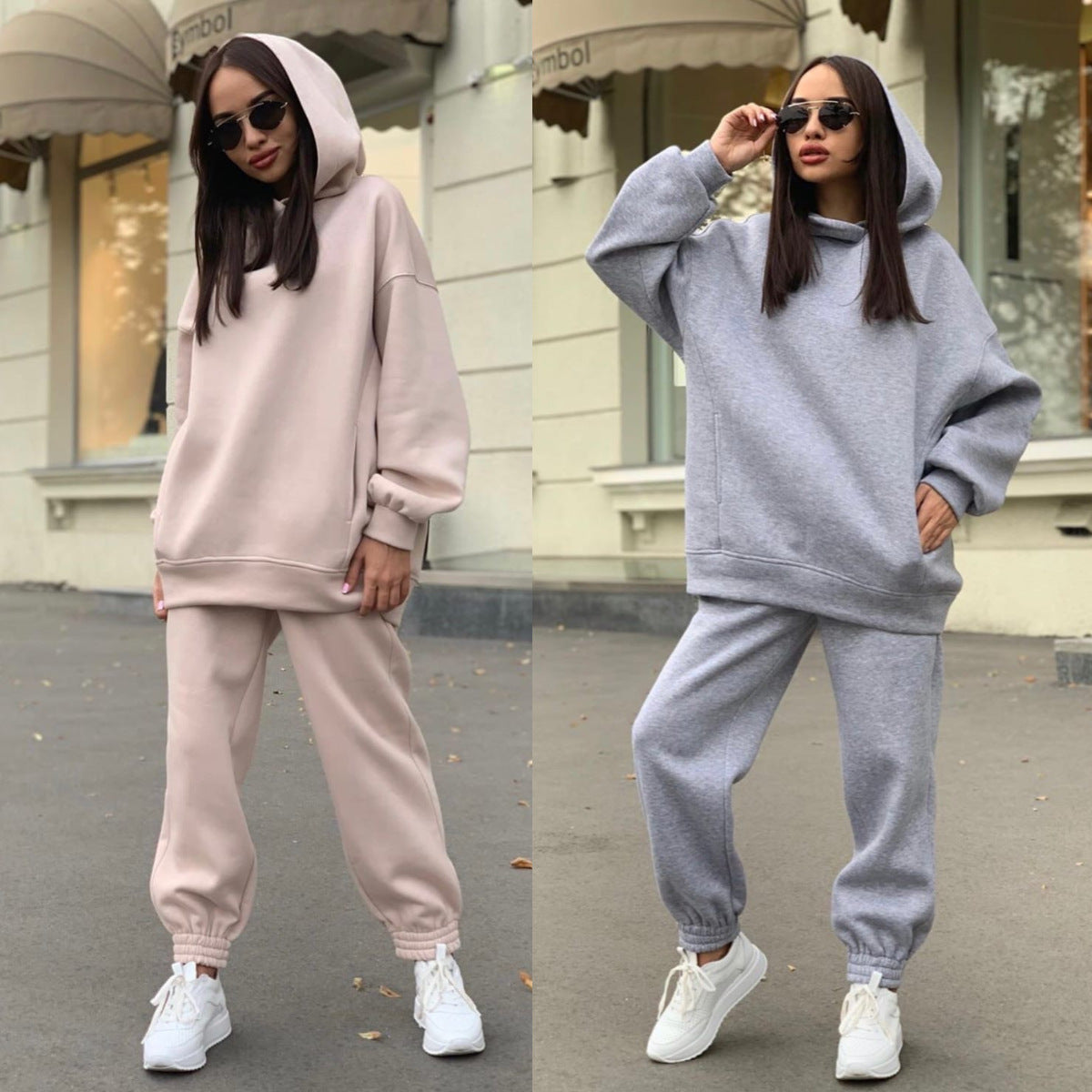Damen bequeme Hoodie- und Jogginghose-Kombination Stalluxe