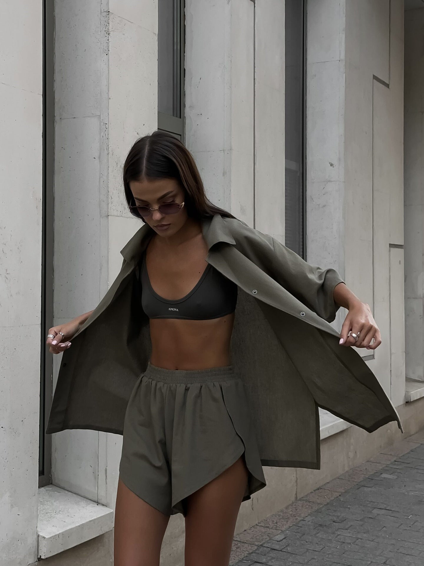 Damen lässiges Loungewear-Set mit leichtem Kimono-Oberteil und weichen Shorts Stalluxe