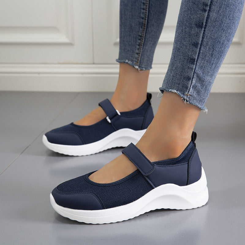 Damen bequeme Mary Jane Schuhe mit Klettverschluss und atmungsaktiver Obermaterial Stalluxe