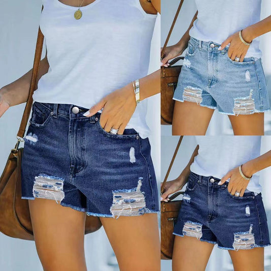 Damen Jeans-Shorts mit modischen Distressed-Details Stalluxe