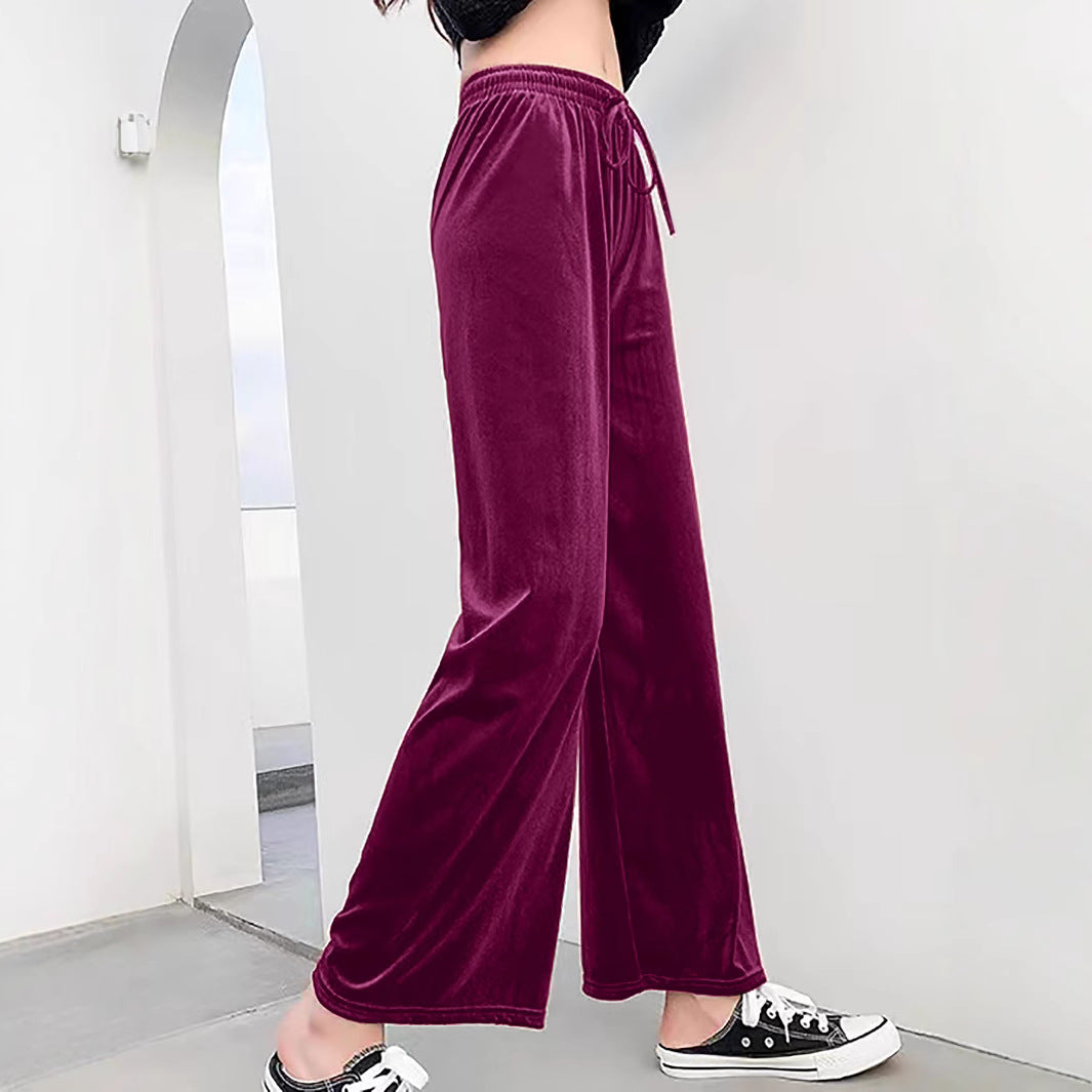 Damen weiche und lässige Lounge-Hose aus Samt Stalluxe