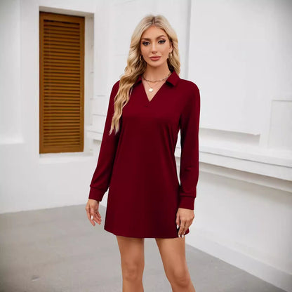 Damen Casual Kleid mit elegantem V-Ausschnitt Stalluxe