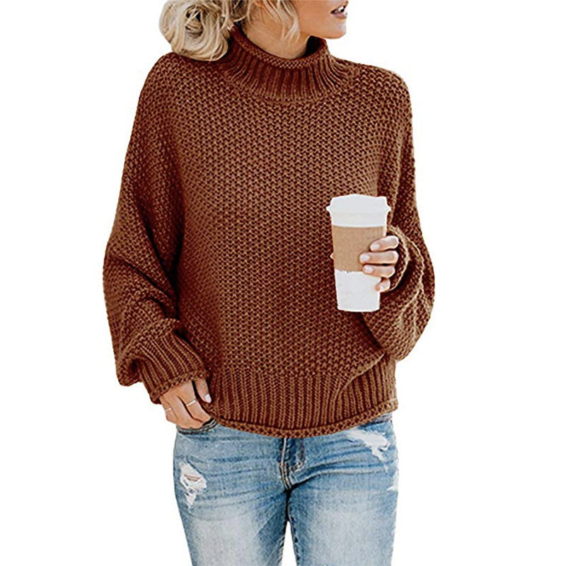 Damen Gemütlicher Pullover mit hohem Kragen und strukturierter Maschenoptik Stalluxe