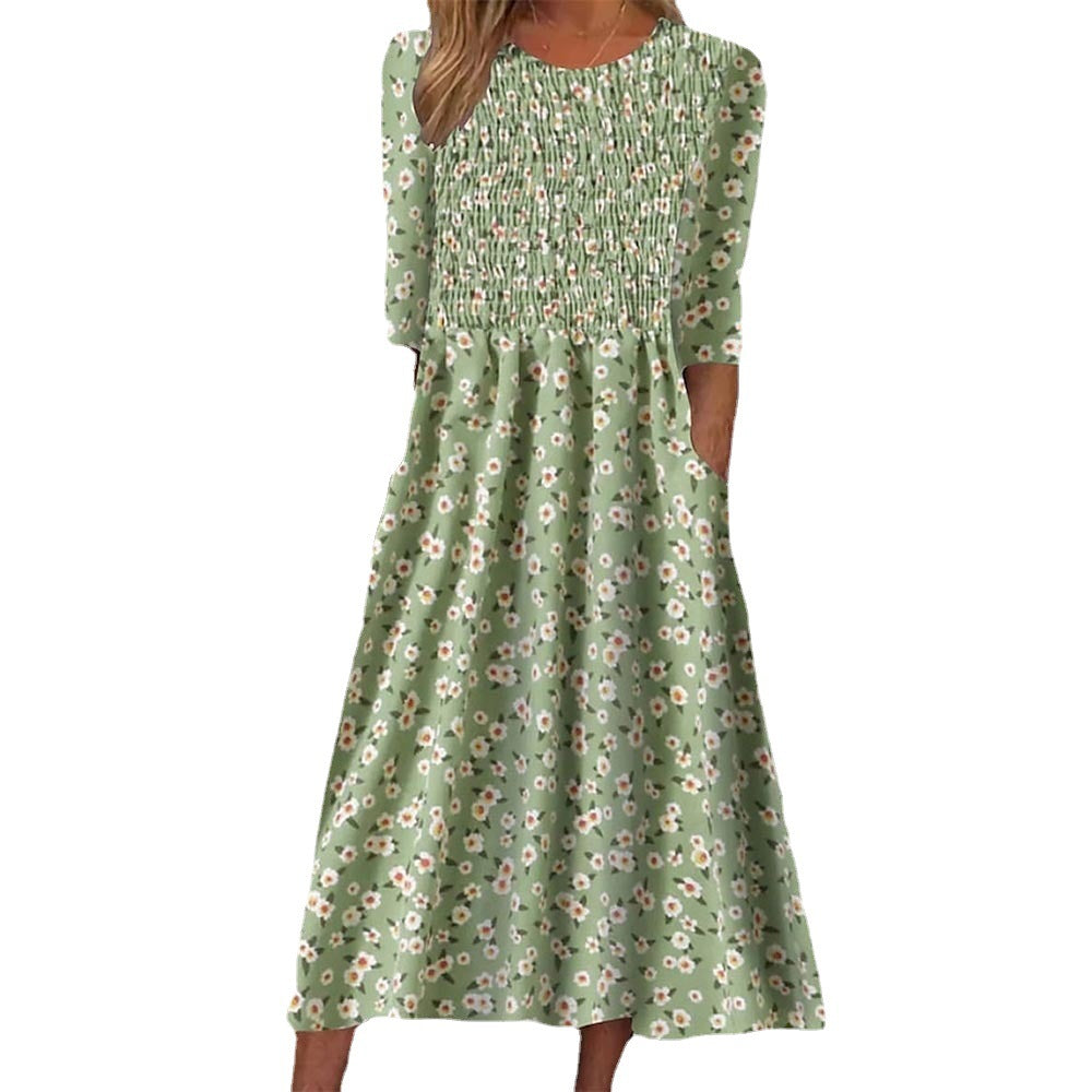 Damen Midikleid mit Raffung und lässigem Schnitt Stalluxe