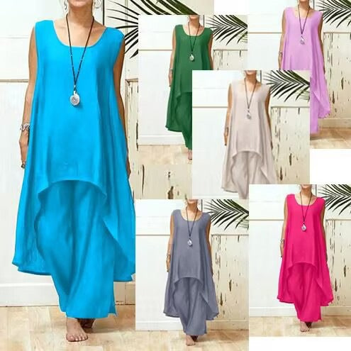 Women's Flowy Tunic Maxi Jumpsuit Stalluxe