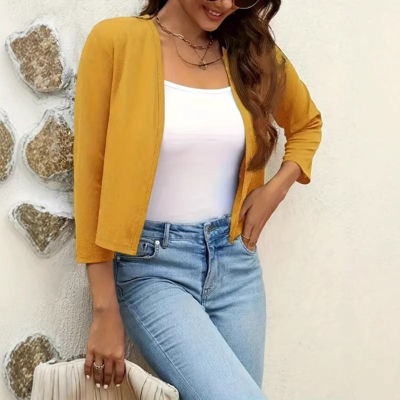 Damen Luftiger Cardigan mit offenem Frontdesign und ¾-Ärmeln Stalluxe