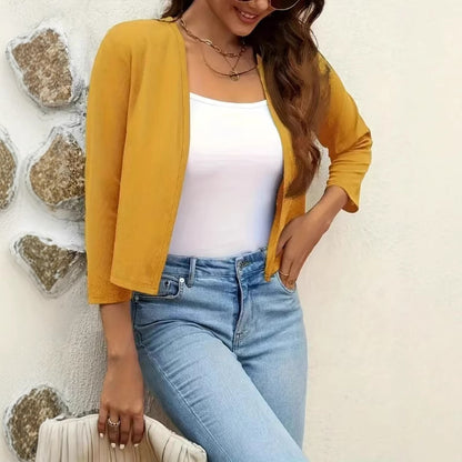 Damen Luftiger Cardigan mit offenem Frontdesign und ¾-Ärmeln Stalluxe