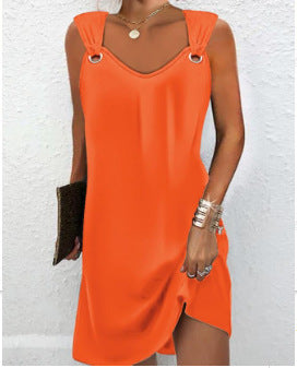 Damen Kleid mit schulterfreiem Design und modischen Ringdetails Stalluxe