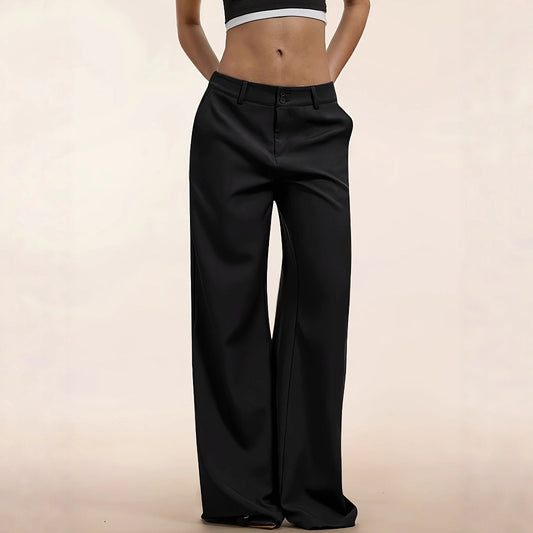 Damen elegante weite Reisehose mit seitlichen Taschen Stalluxe