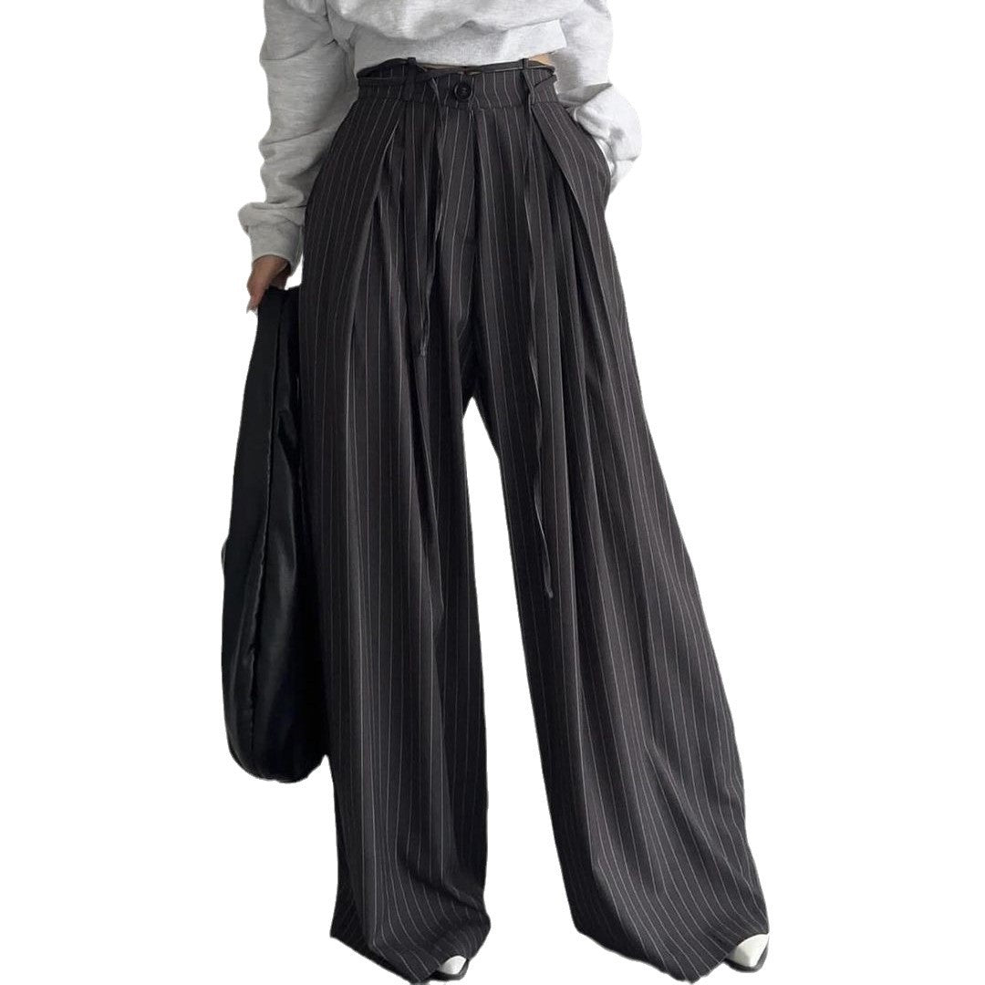 Damen Weitgeschnittene Pluderhose mit feinen Streifen Stalluxe