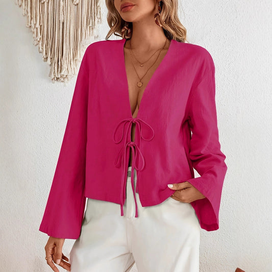 Damen modische Bluse mit weitem Arm Stalluxe