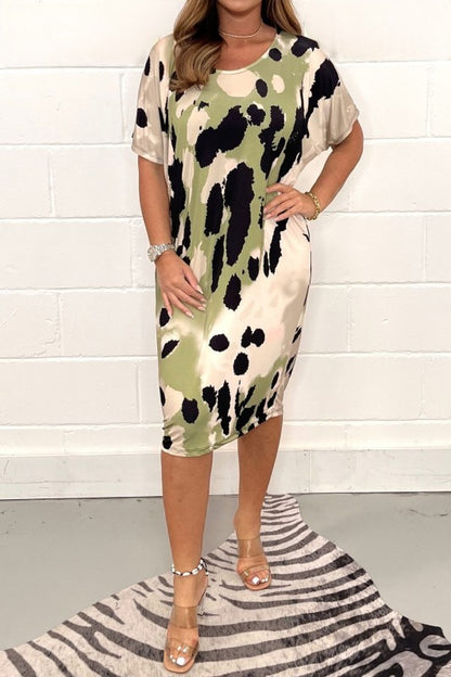 Damen Jersey-Kleid mit aufregendem Muster Stalluxe