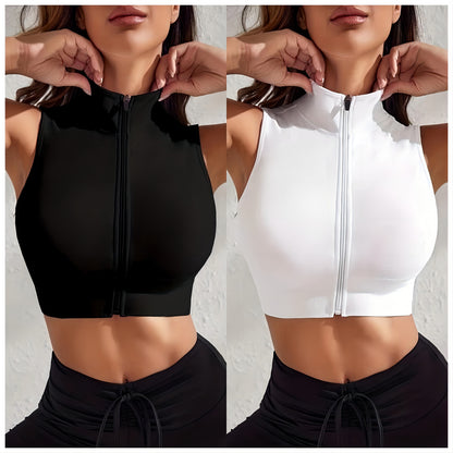Damen Sportliches Crop-Top Stalluxe