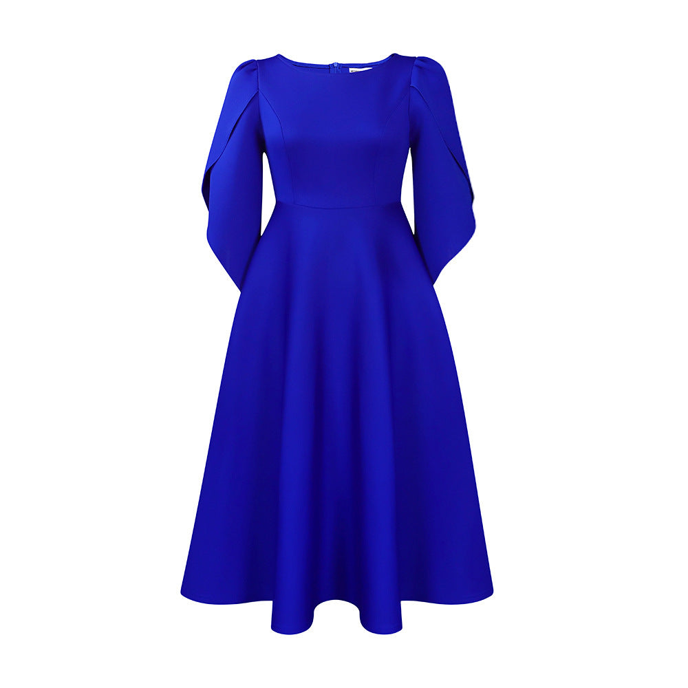 Damen A-Linien Kleid mit eleganten Puffärmeln Stalluxe