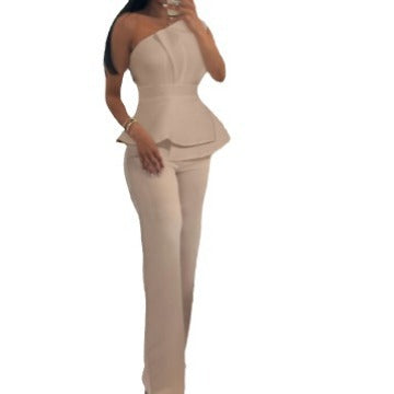 Damen Overall mit asymmetrischem Schnitt und eleganter Peplum-Details Stalluxe