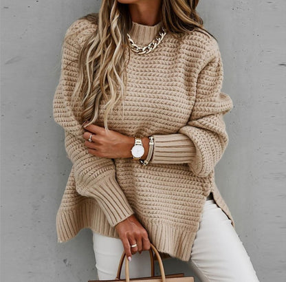 Damen Grobstrickpullover mit voluminösen Ärmeln und lässigem Schnitt Stalluxe