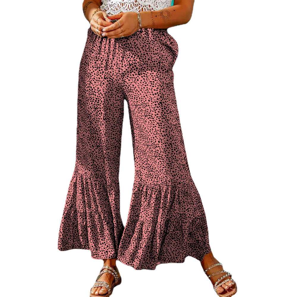 Damen Weite Palazzo-Hose mit voluminösem Saum und elastischem Bund Stalluxe