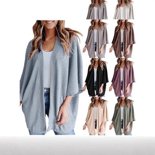 Damen lässiger Strickkimono mit weitem Schnitt und lässigem Design Stalluxe