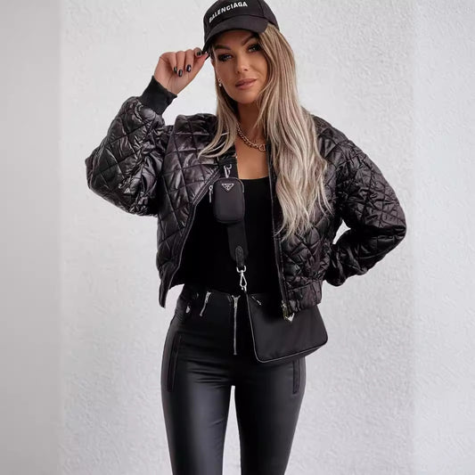 Damen Steppjacke im sportlichen Design mit elastischen Bündchen Stalluxe